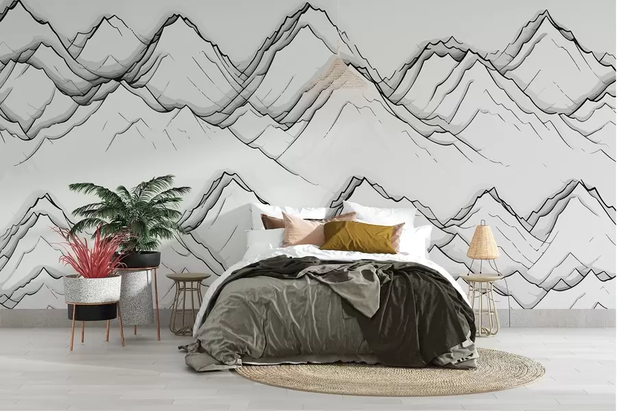 Wall Mural Photo Wallpaper Mountain lines w01841