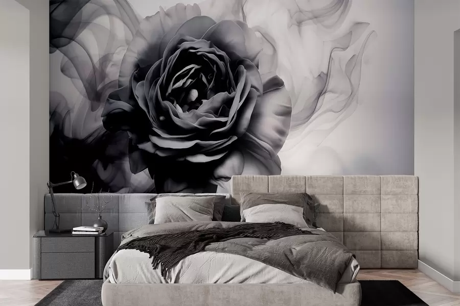 Wall Mural Photo Wallpaper Black and white rose w01907
