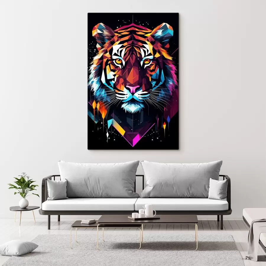 wall murals A colorful tiger with white whiskers s36666