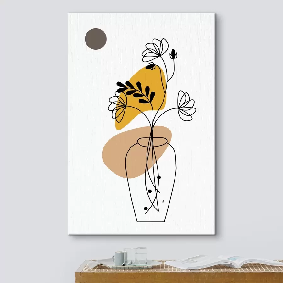 wall murals Drawing of a flower in a vase s36779
