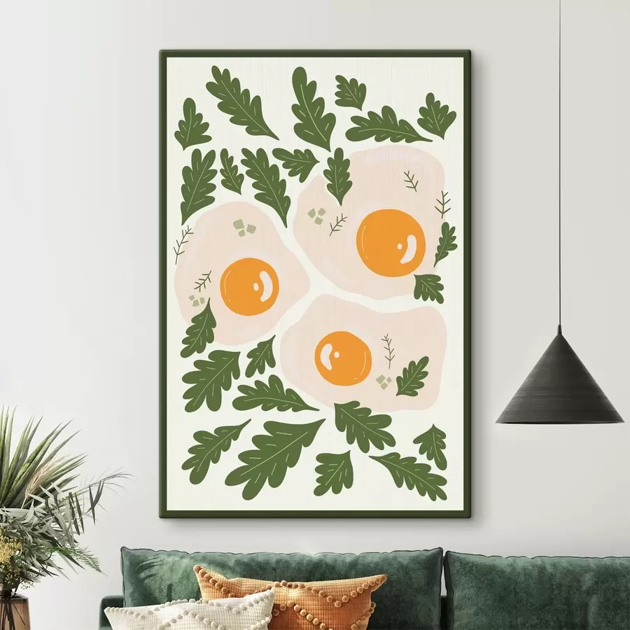 murales Una imagen de huevos y hojas s36860