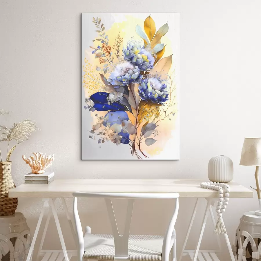murales Un cuadro de flores y hojas s37550