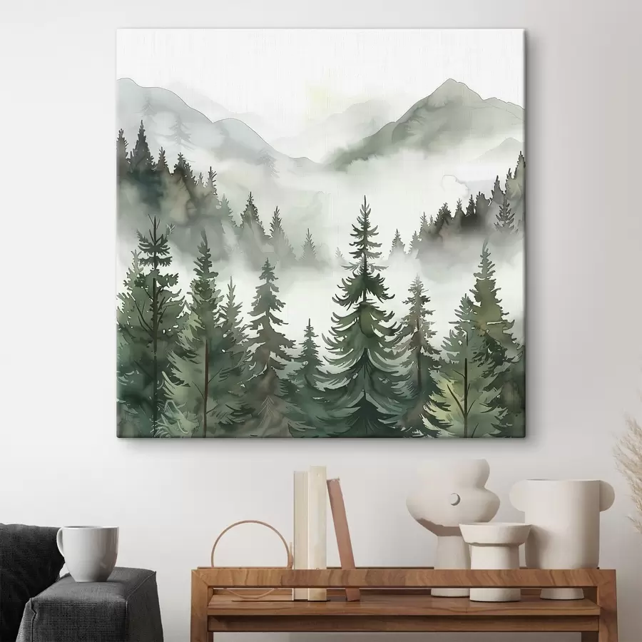 wall murals A landscape of trees and mountains s38139