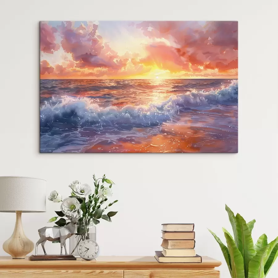 wall murals Sunset over the ocean s38476