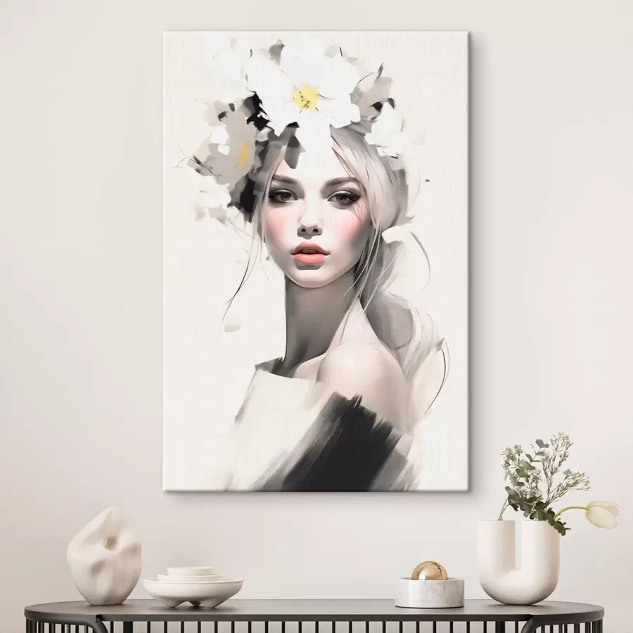 murales Modelo con flores en el pelo s41321