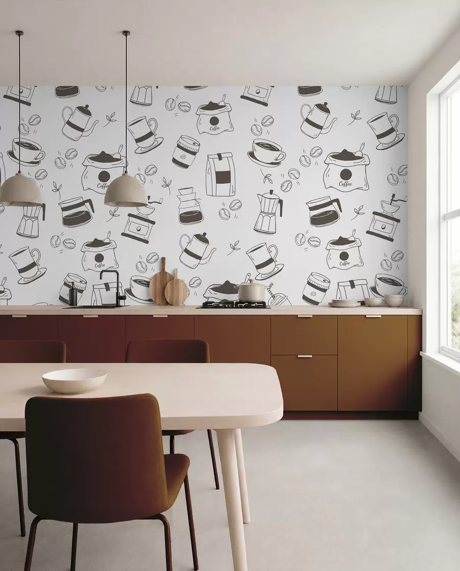 Wall Mural Photo Wallpaper Coffee details w02002v2