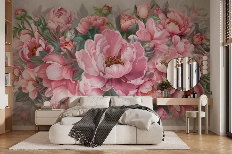Wall Mural Photo Wallpaper Large flowers in pink w01966