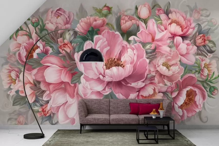 Wall Mural Photo Wallpaper Large flowers in pink w01966