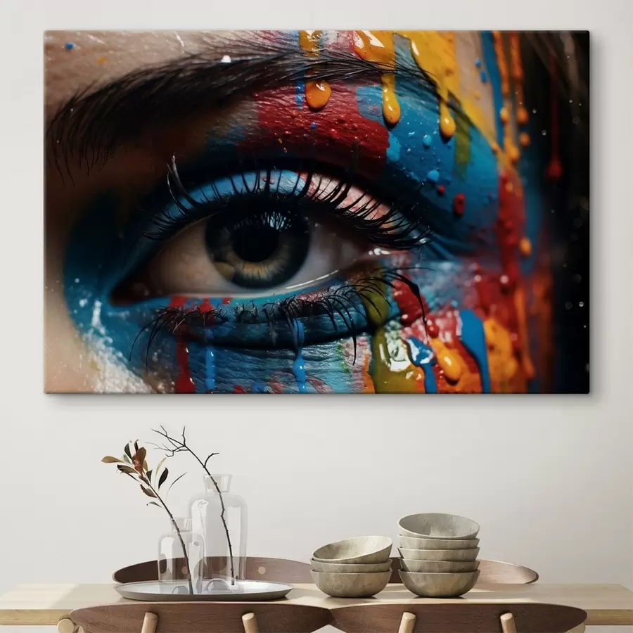 wall murals Bright colours, paints, eye s41205