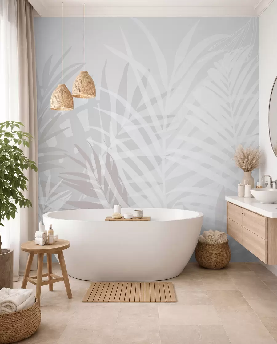 wall murals Palm Shadows in Pearl w02026