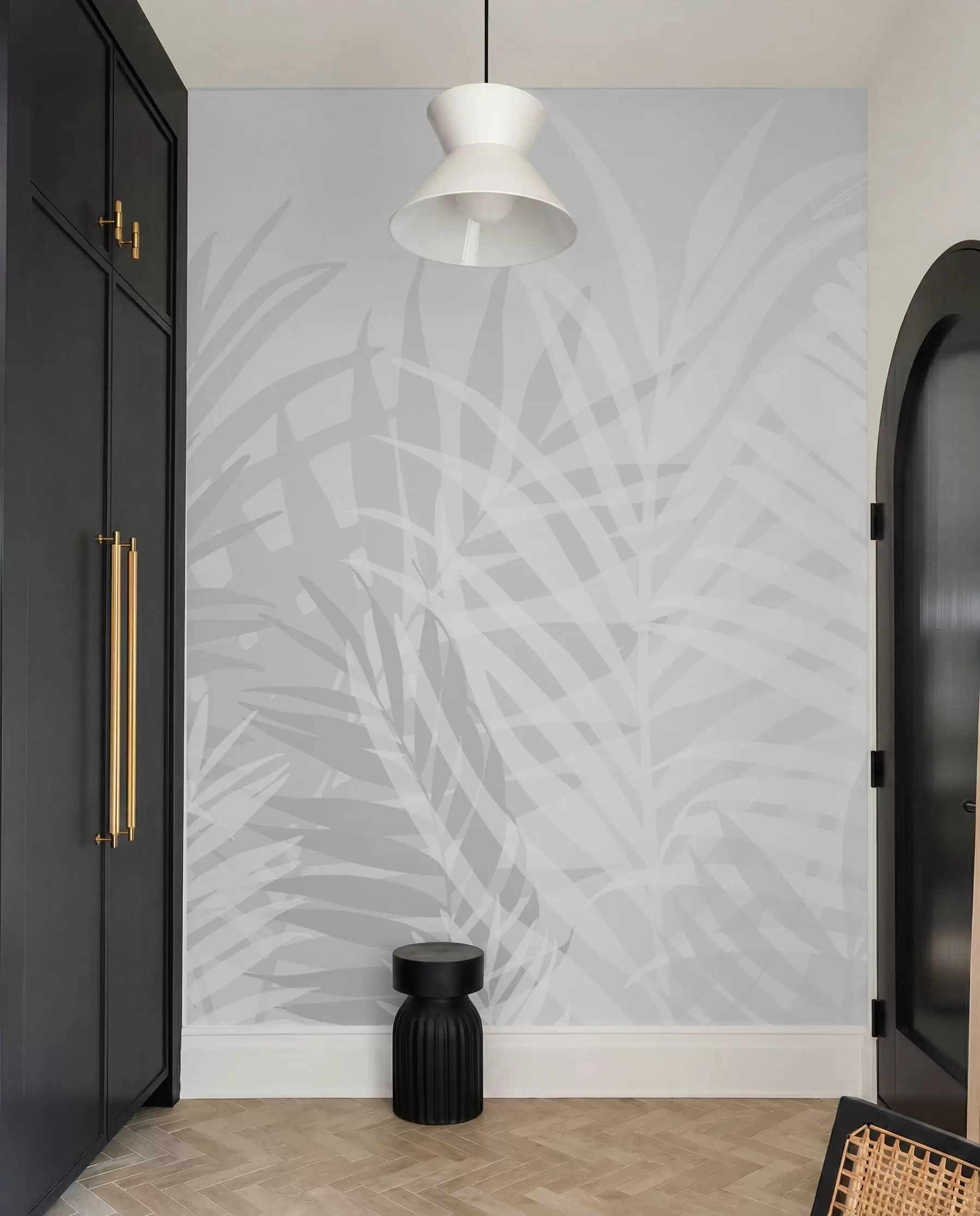wall murals Palm Shadows in Grey w02026v1