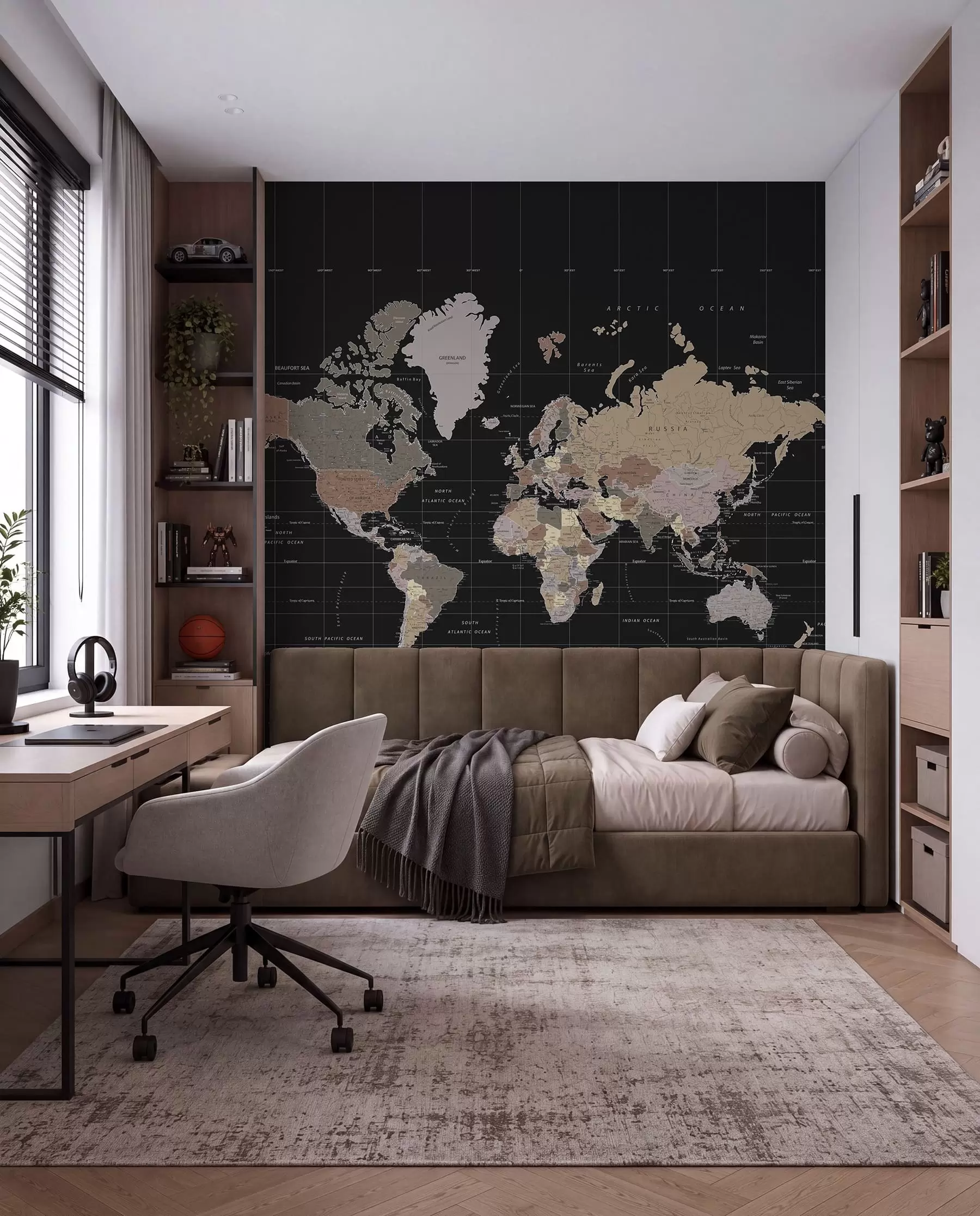 wall murals World map with diverse countries outlined u99477d1