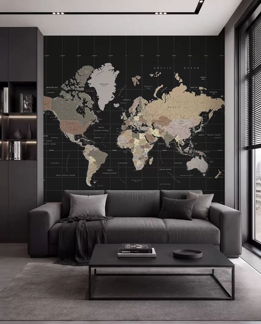 murales Mapa del mundo con diversos países delineados u99477d1