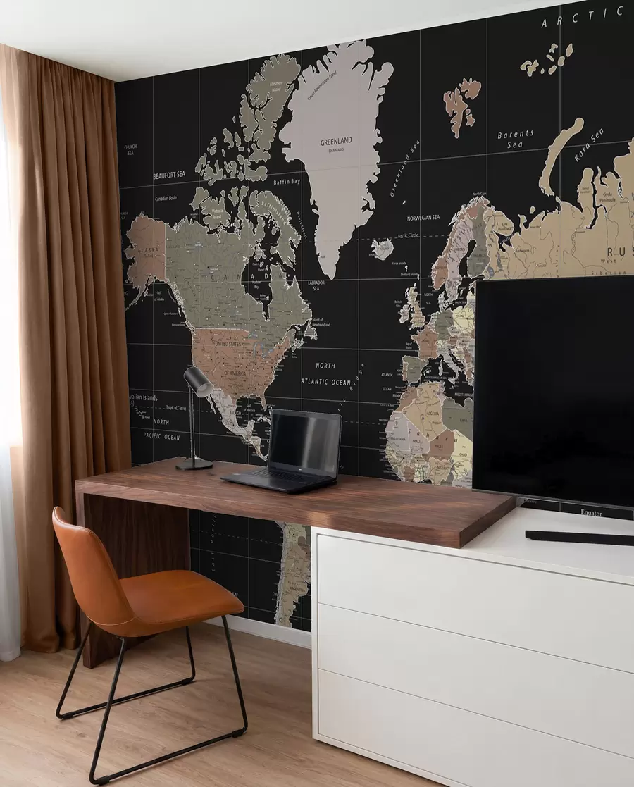 wall murals World map with diverse countries outlined u99477d1