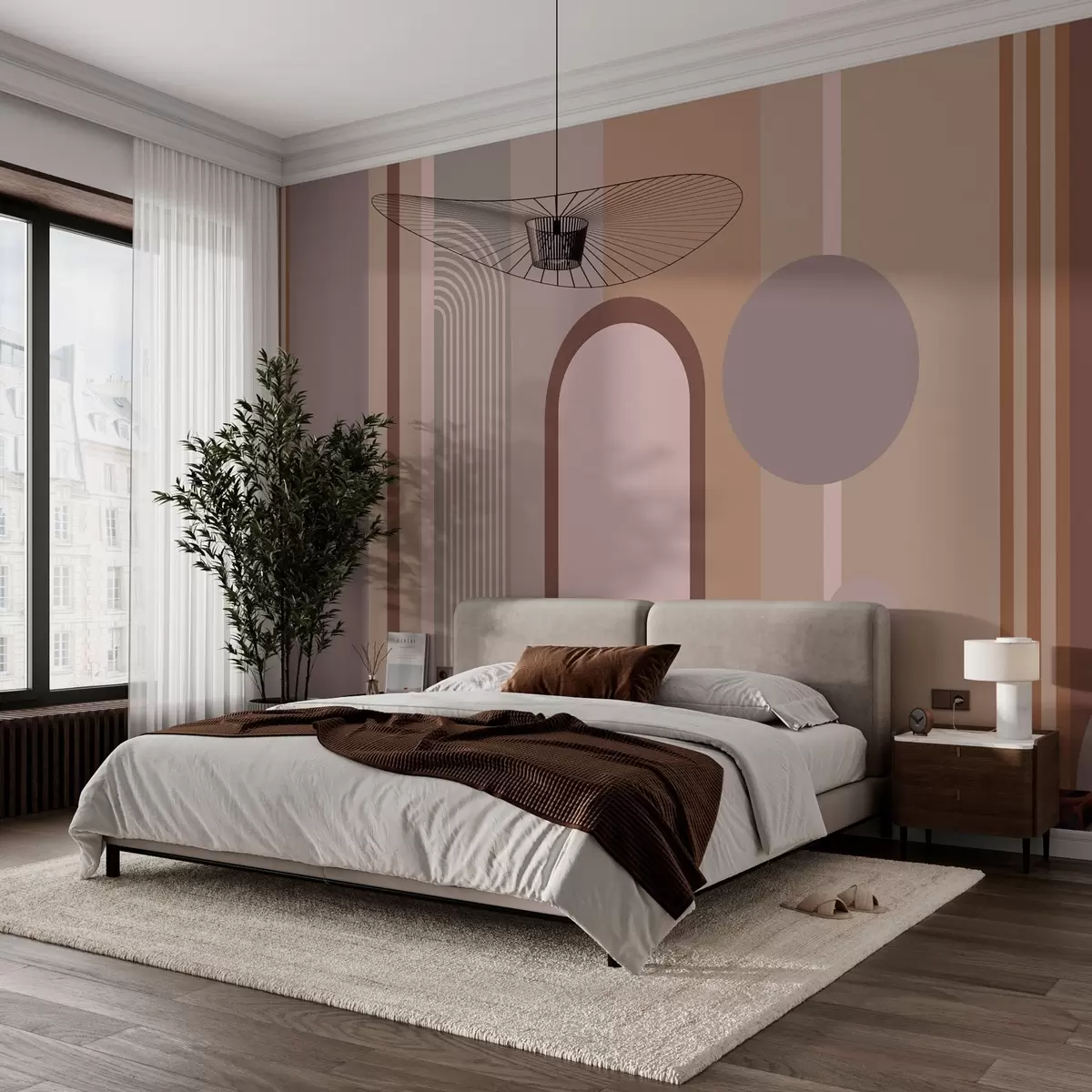 Wall Mural Photo Wallpaper Abstract geometric design in soft tones w00466