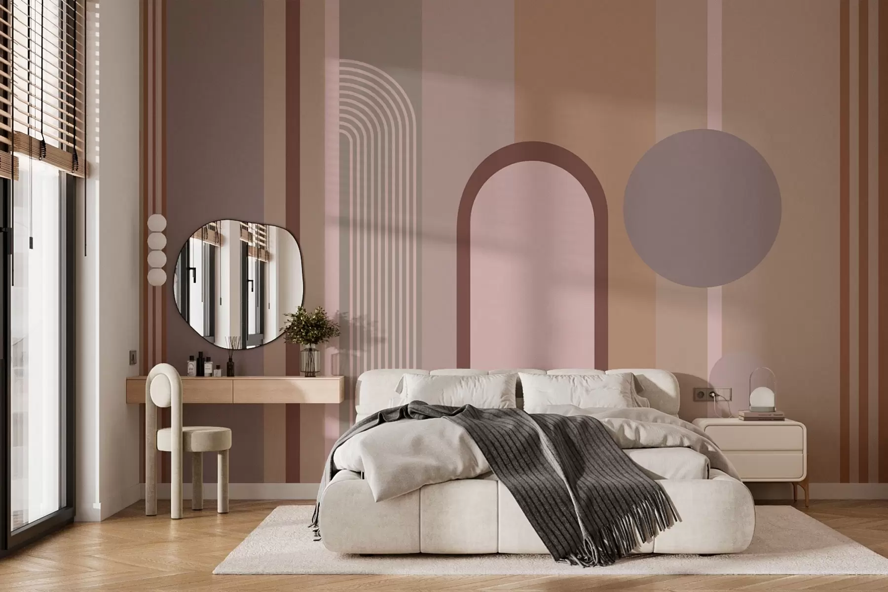 Wall Mural Photo Wallpaper Abstract geometric design in soft tones w00466