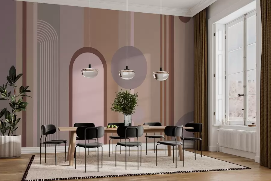 peintures murales Dessin géométrique abstrait dans des tons doux w00466