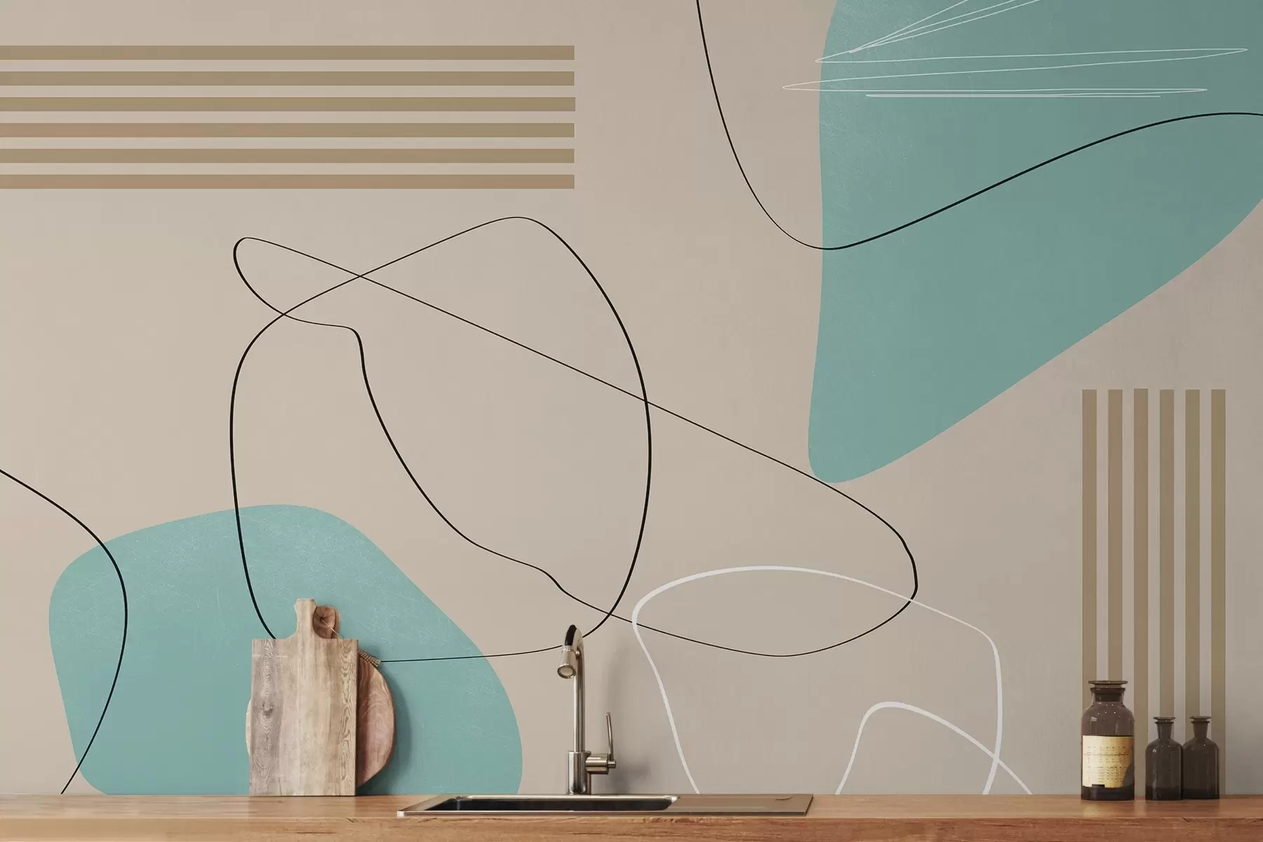 wall murals Abstract shapes in soft colors w00724v2