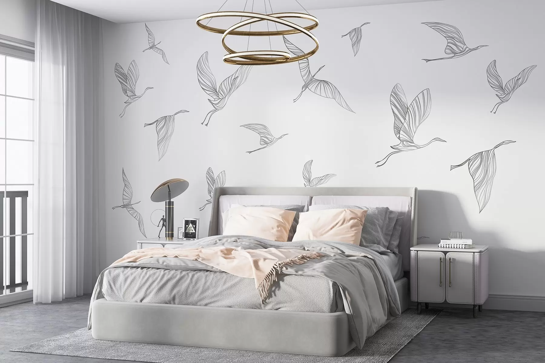 Wall Mural Photo Wallpaper Elegant birds soaring through the sky w00758