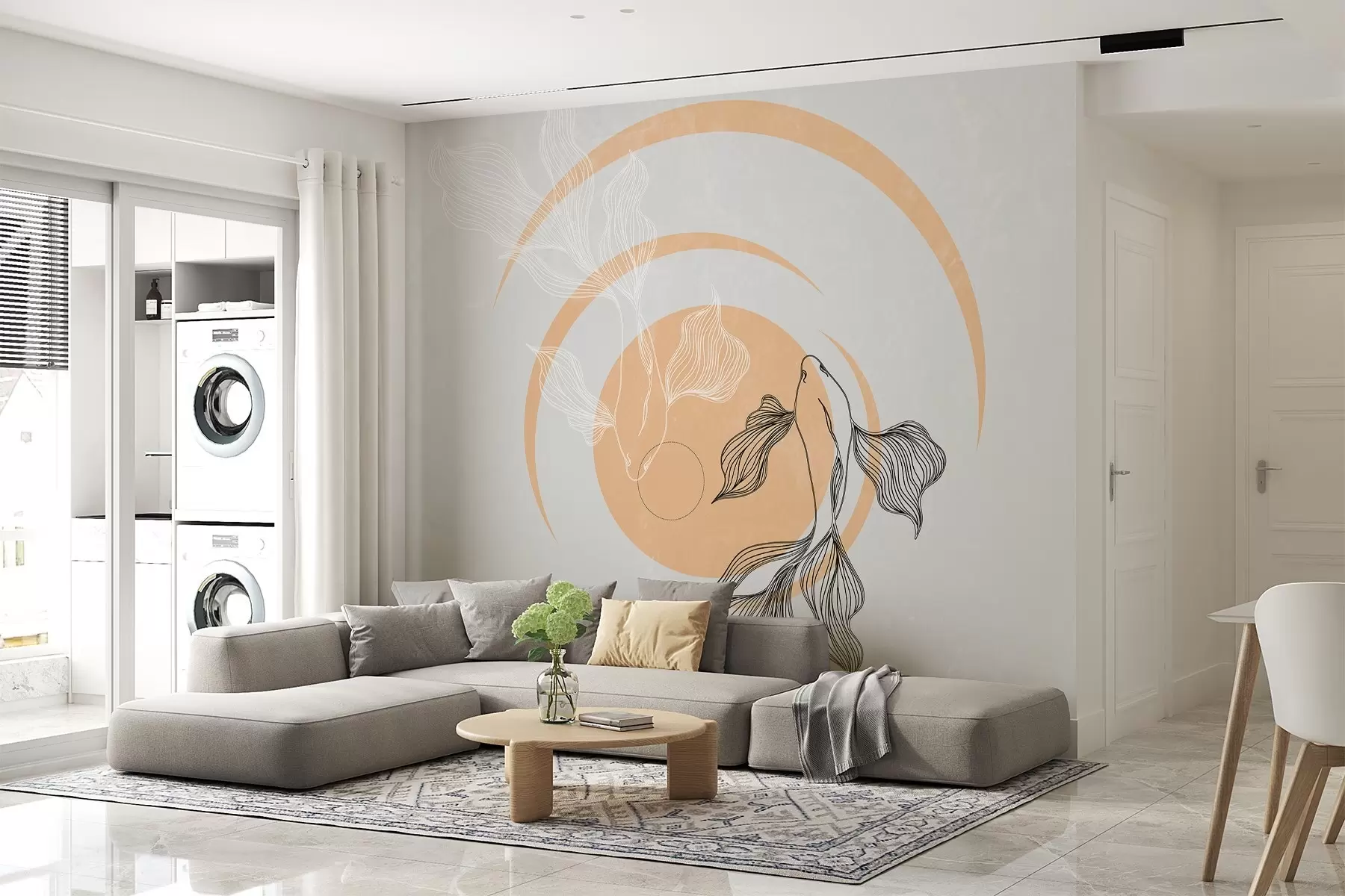 murales Elegante pez koi en sereno movimiento w00823v2