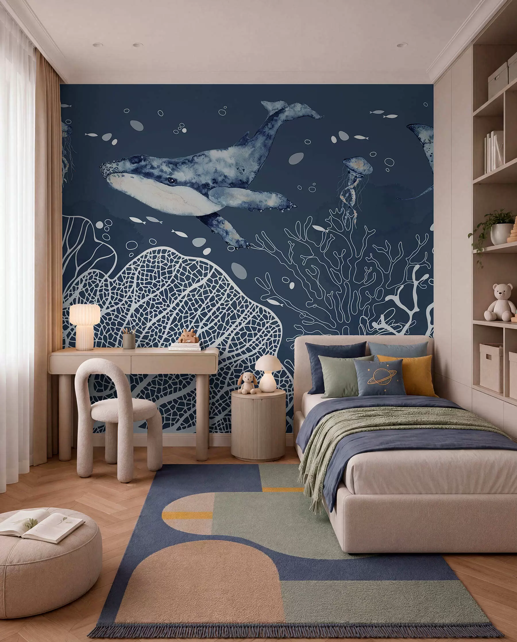 Wall Mural Photo Wallpaper Underwater wonders in serene blues w00848v1