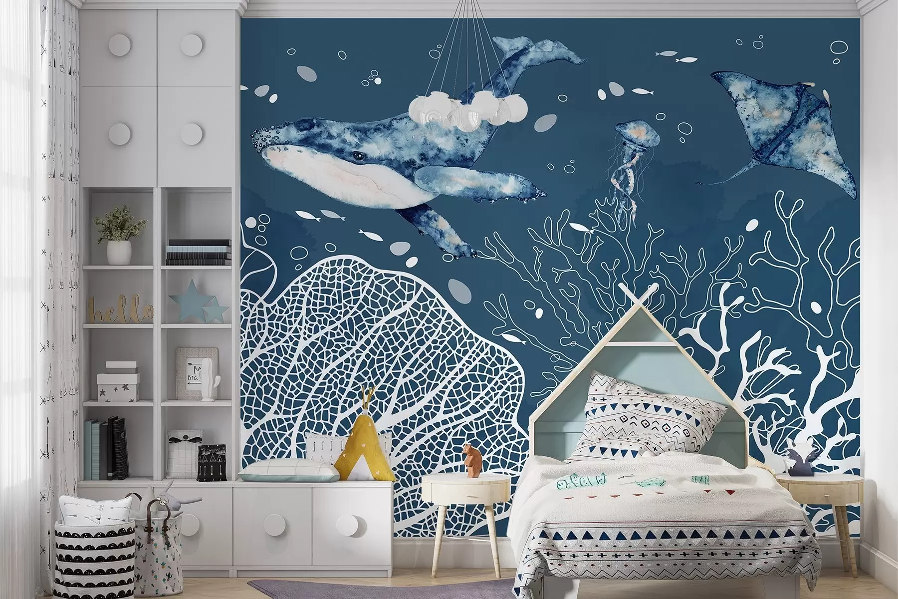 Wall Mural Photo Wallpaper Underwater wonders in serene blues w00848v1