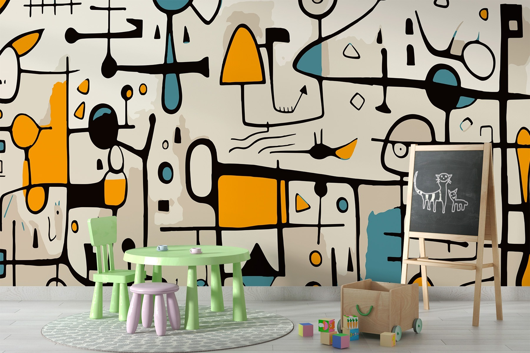 Wall Murals Modern Abstract art with geometric shapes in Art