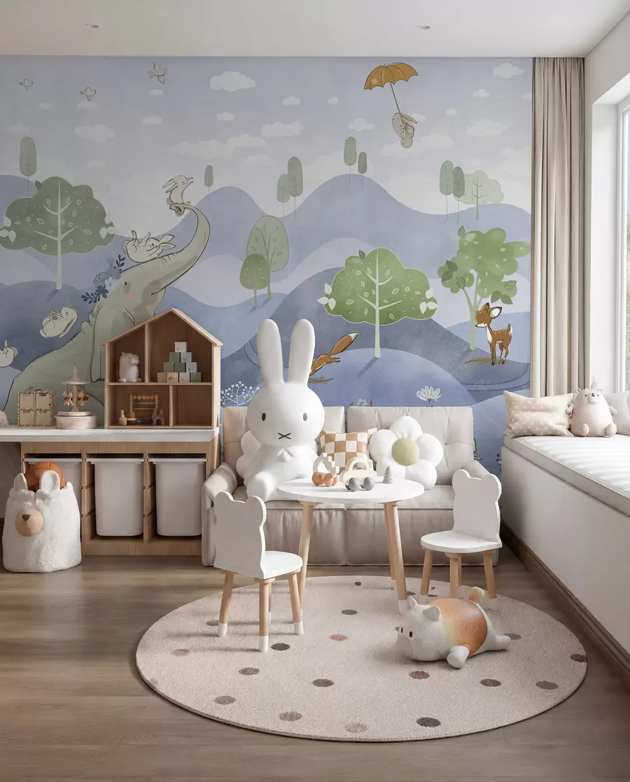 wall murals Woodland Storybook in Blue u98695v1