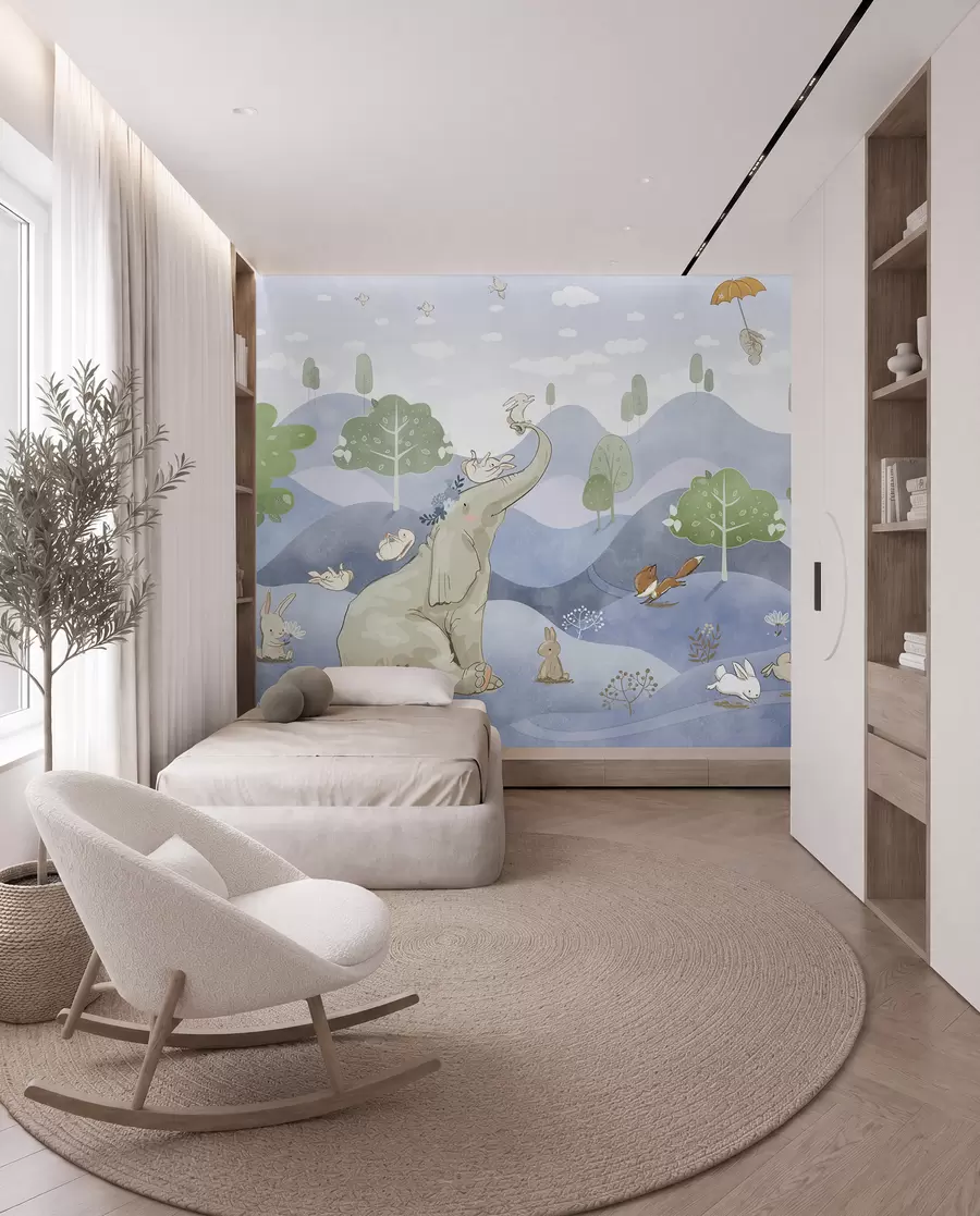wall murals Woodland Storybook in Blue u98695v1