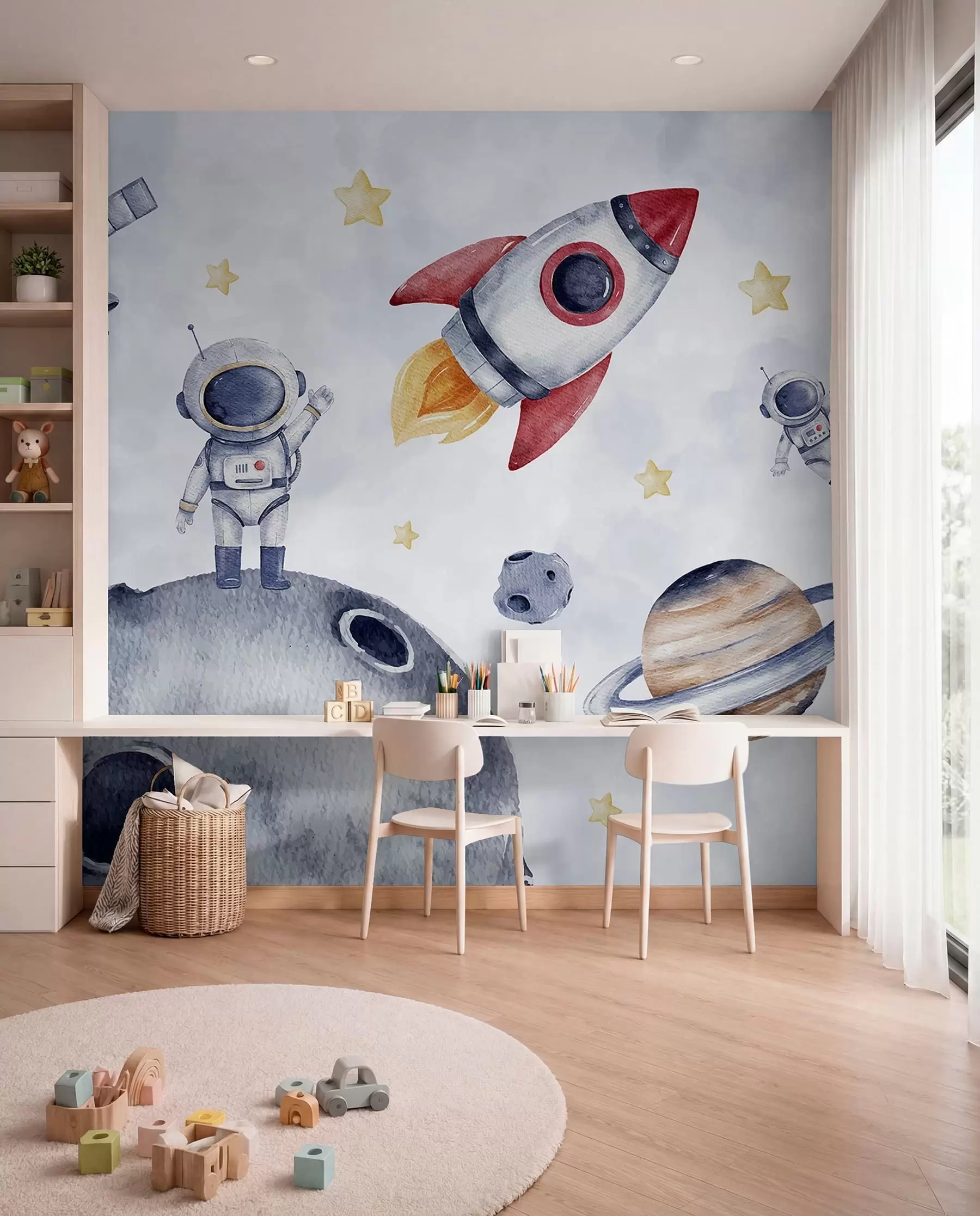 murales Pequeños astronautas en vuelo w01461