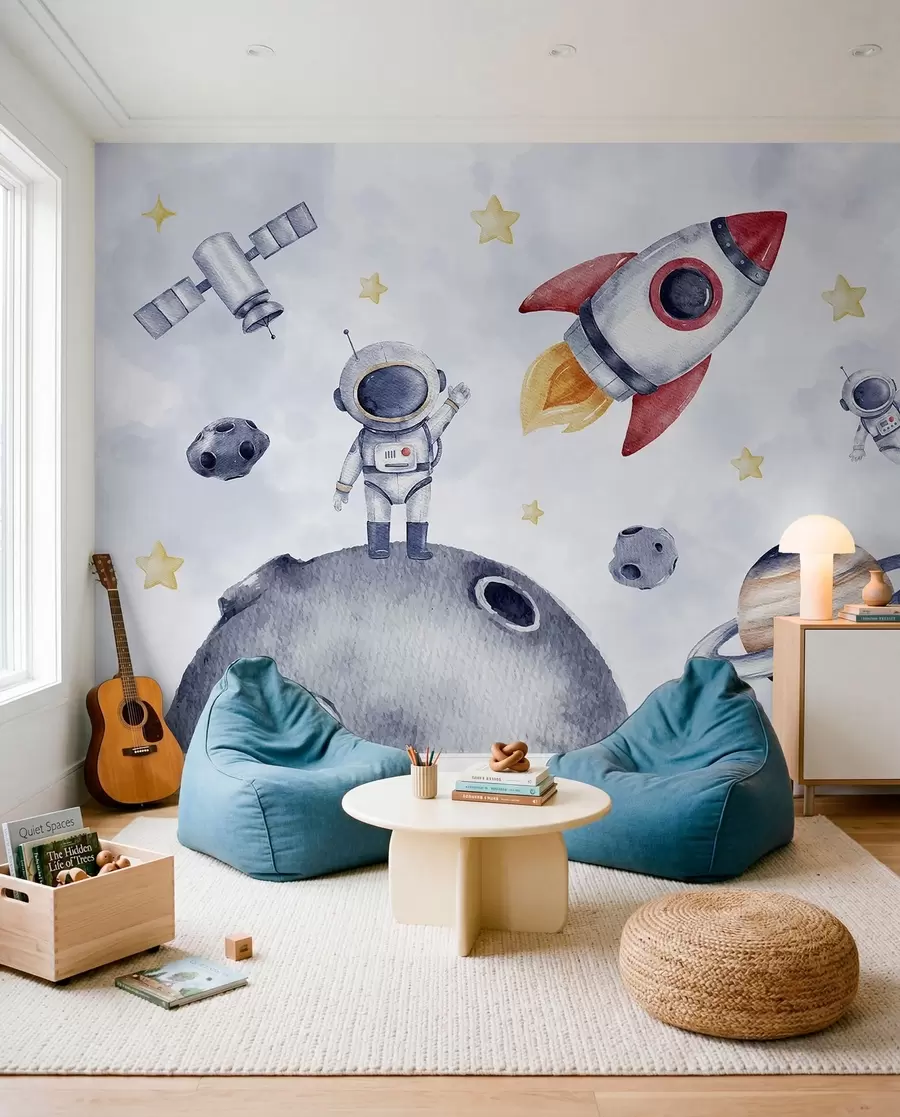 wall murals Little Astronauts Take Flight w01461