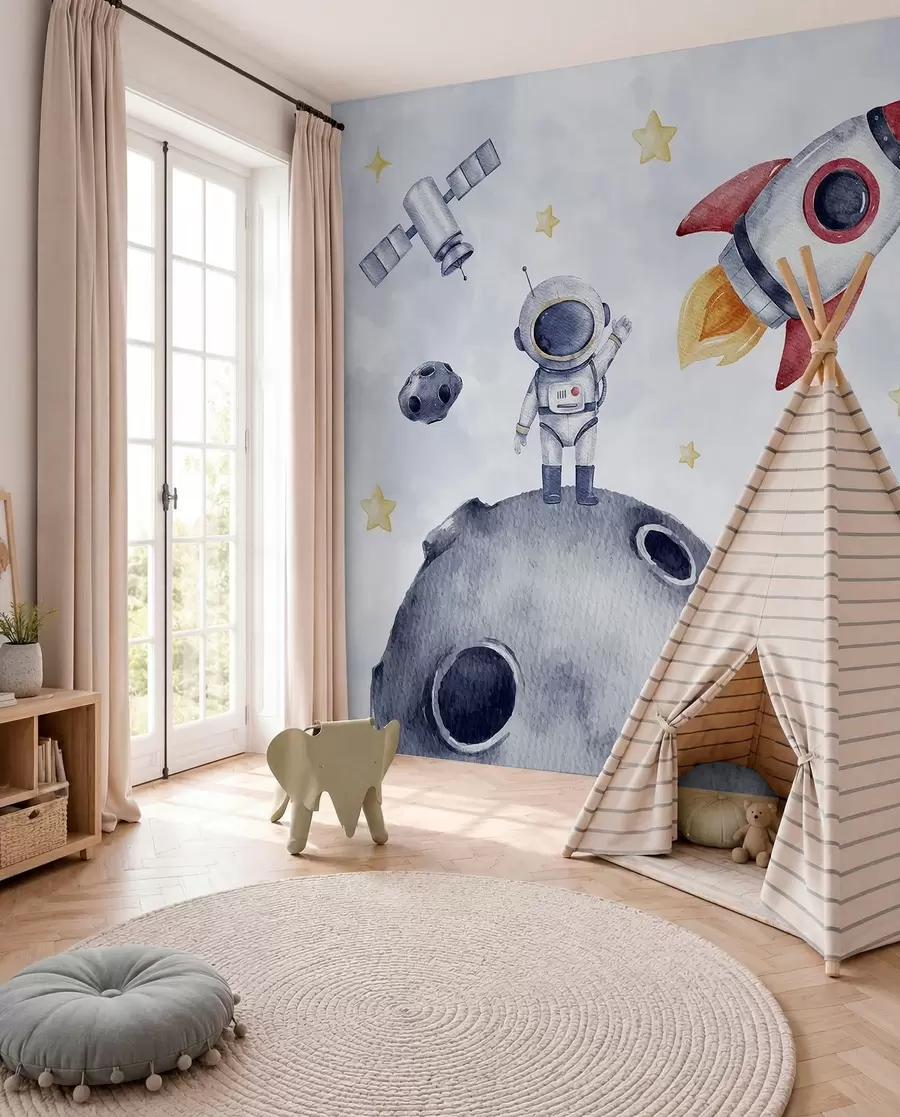 peintures murales Petits astronautes en vol w01461
