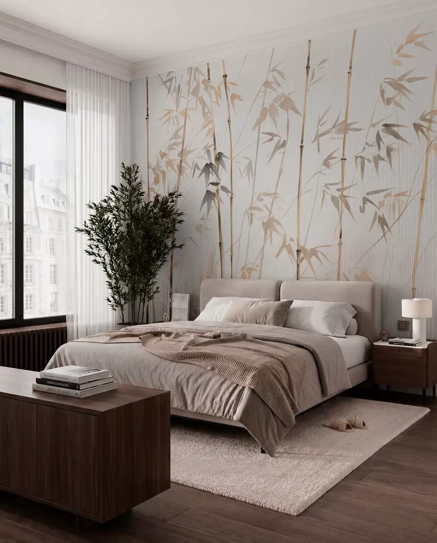 Wall Mural Photo Wallpaper Watercolor bamboo w08390