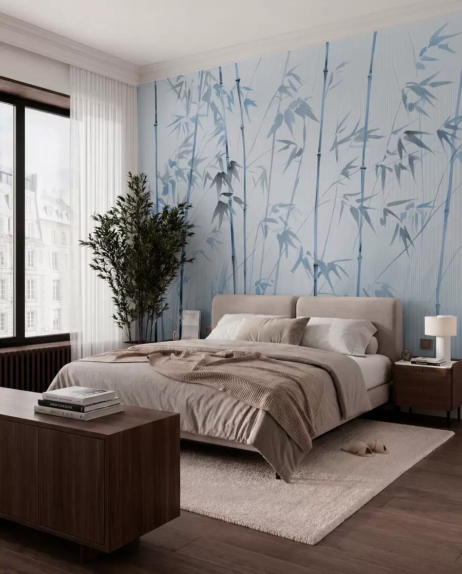 wall murals Watercolor bamboo w08390v1
