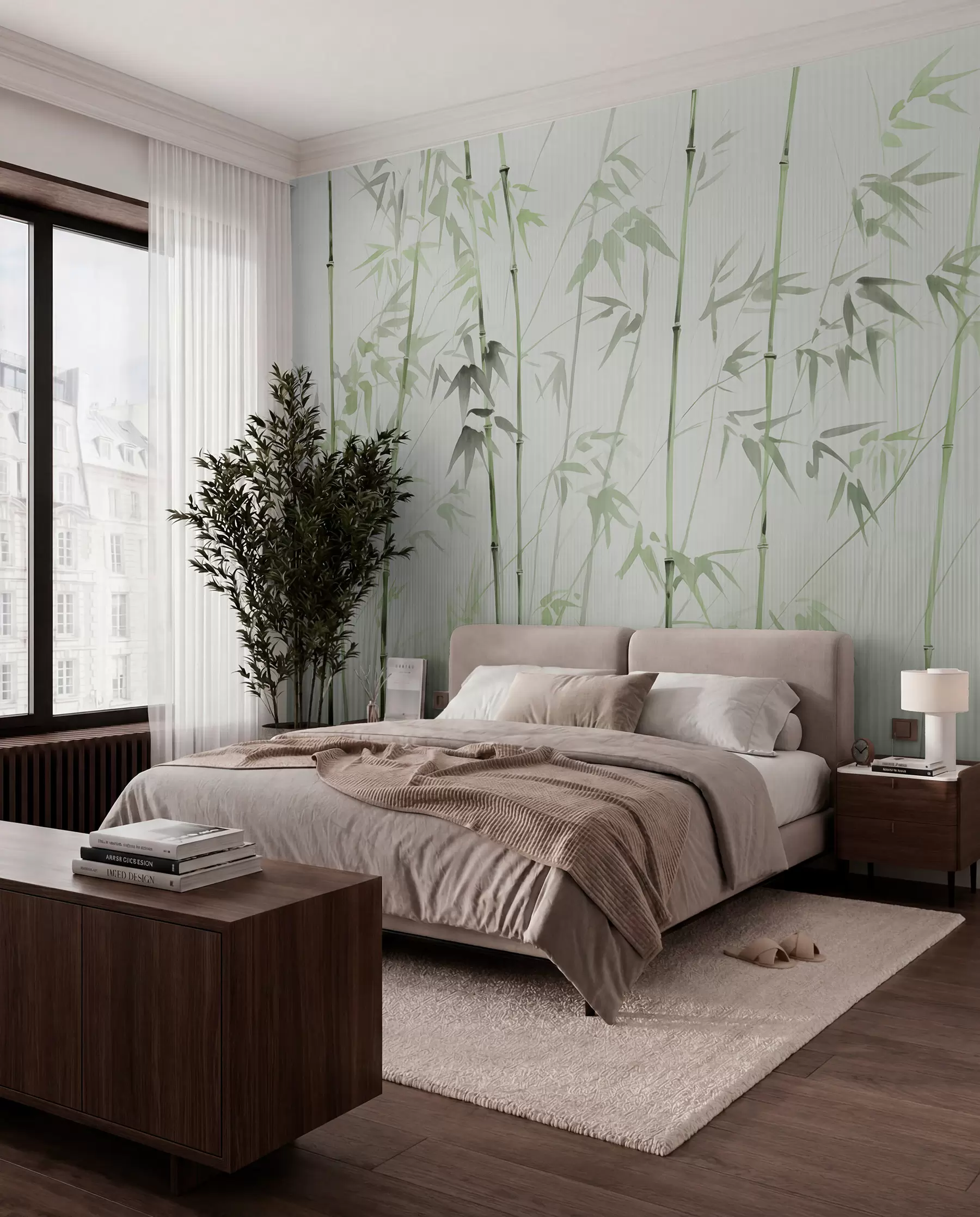 Wall Mural Photo Wallpaper Watercolor bamboo w08390v2