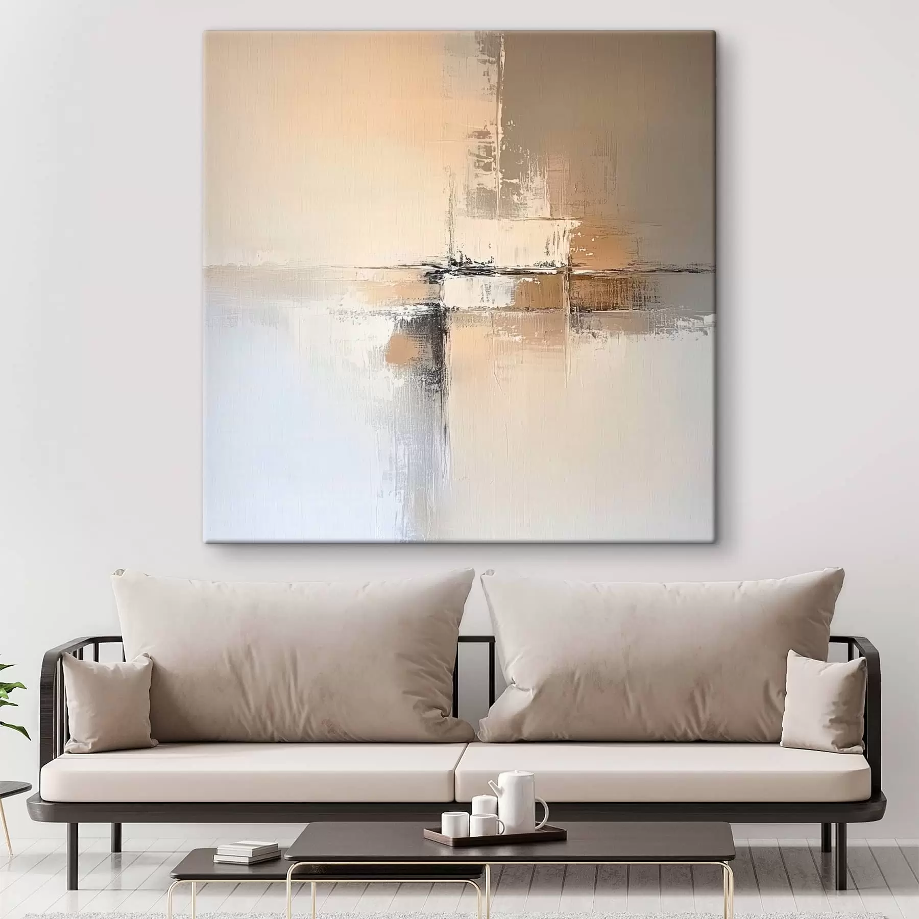 wall murals Abstraction in beige shades s41353