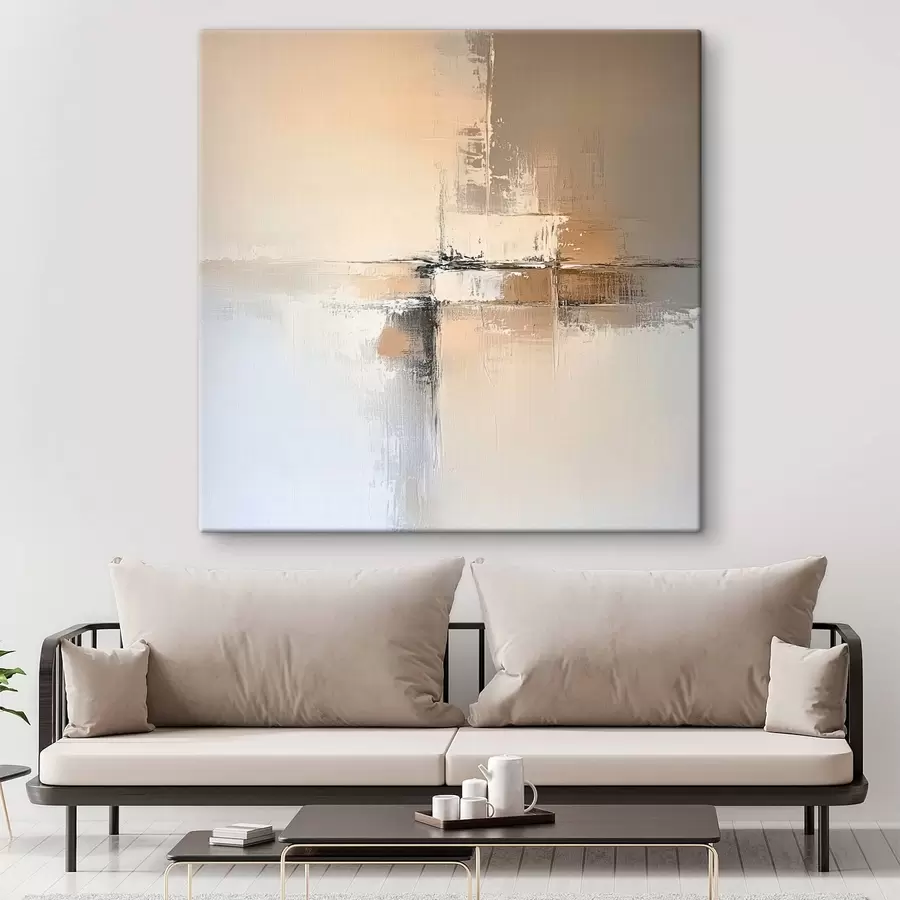 wall murals Abstraction in beige shades s41353