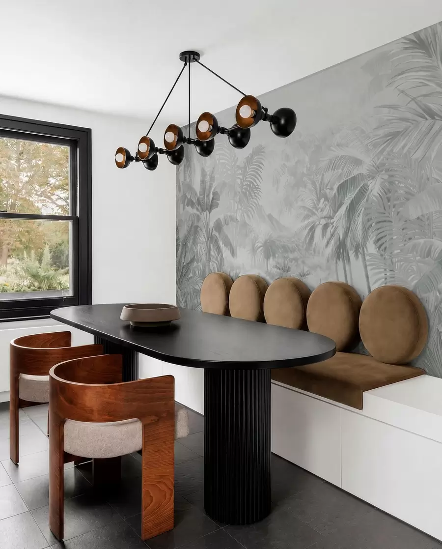 wall murals Rainforest in soft gray tones w01931v4