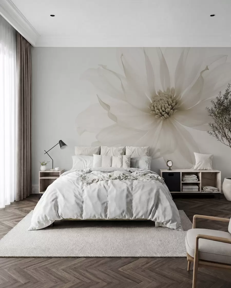 Wall Mural Photo Wallpaper Delicate beige flower on light background w02077v1