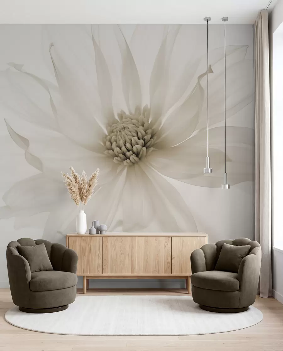 Wall Mural Photo Wallpaper Delicate beige flower on light background w02077v1
