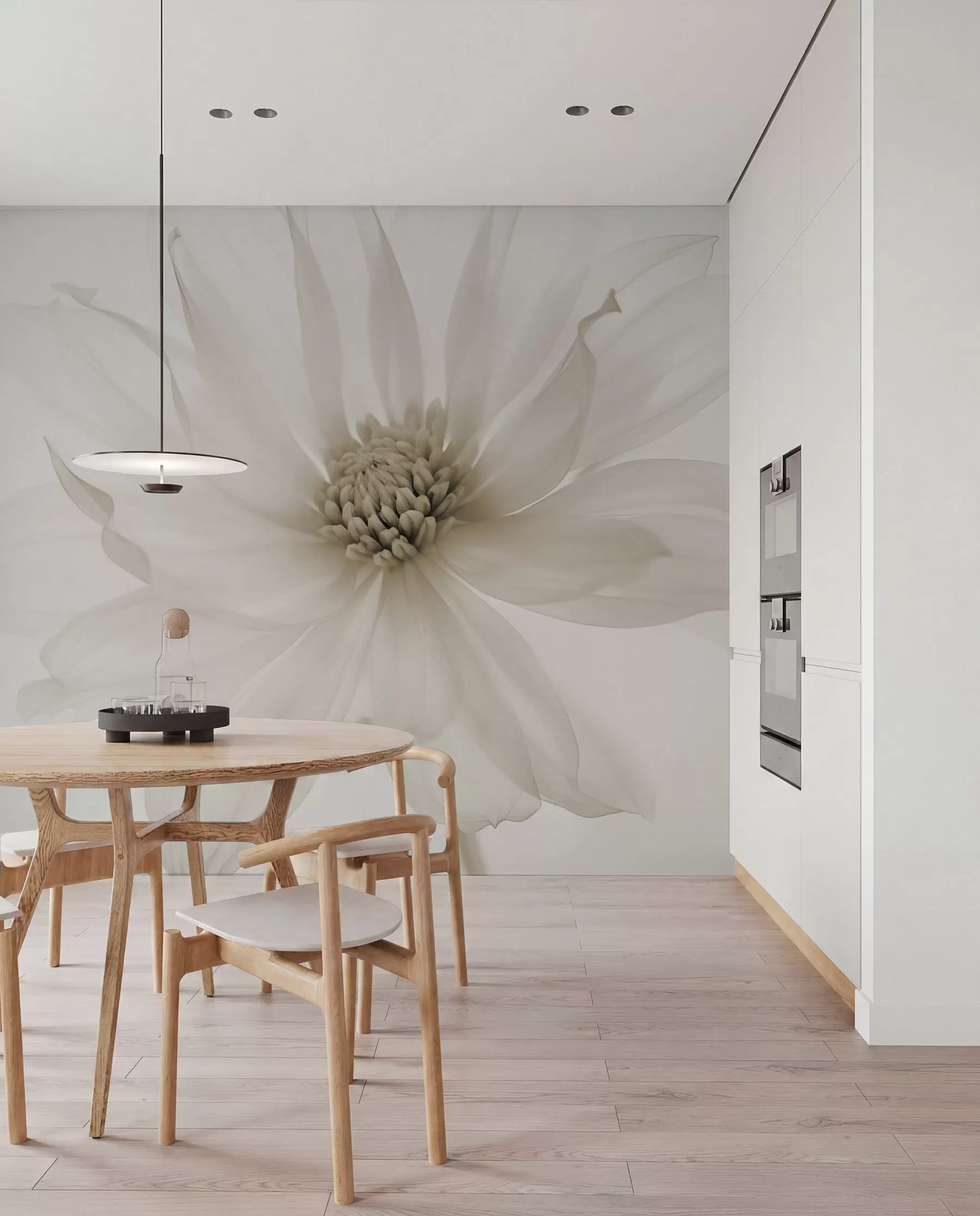 murales Una flor color crema w02077v1