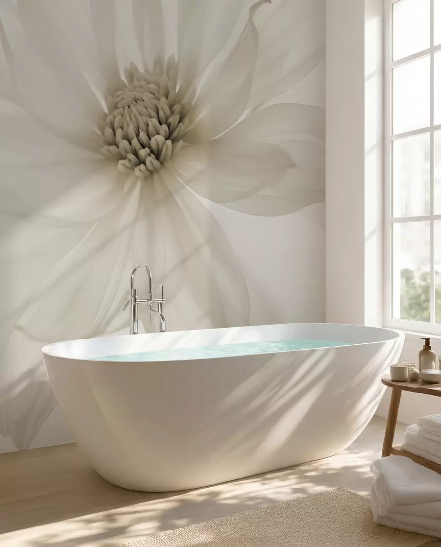Wall Mural Photo Wallpaper Delicate beige flower on light background w02077v1