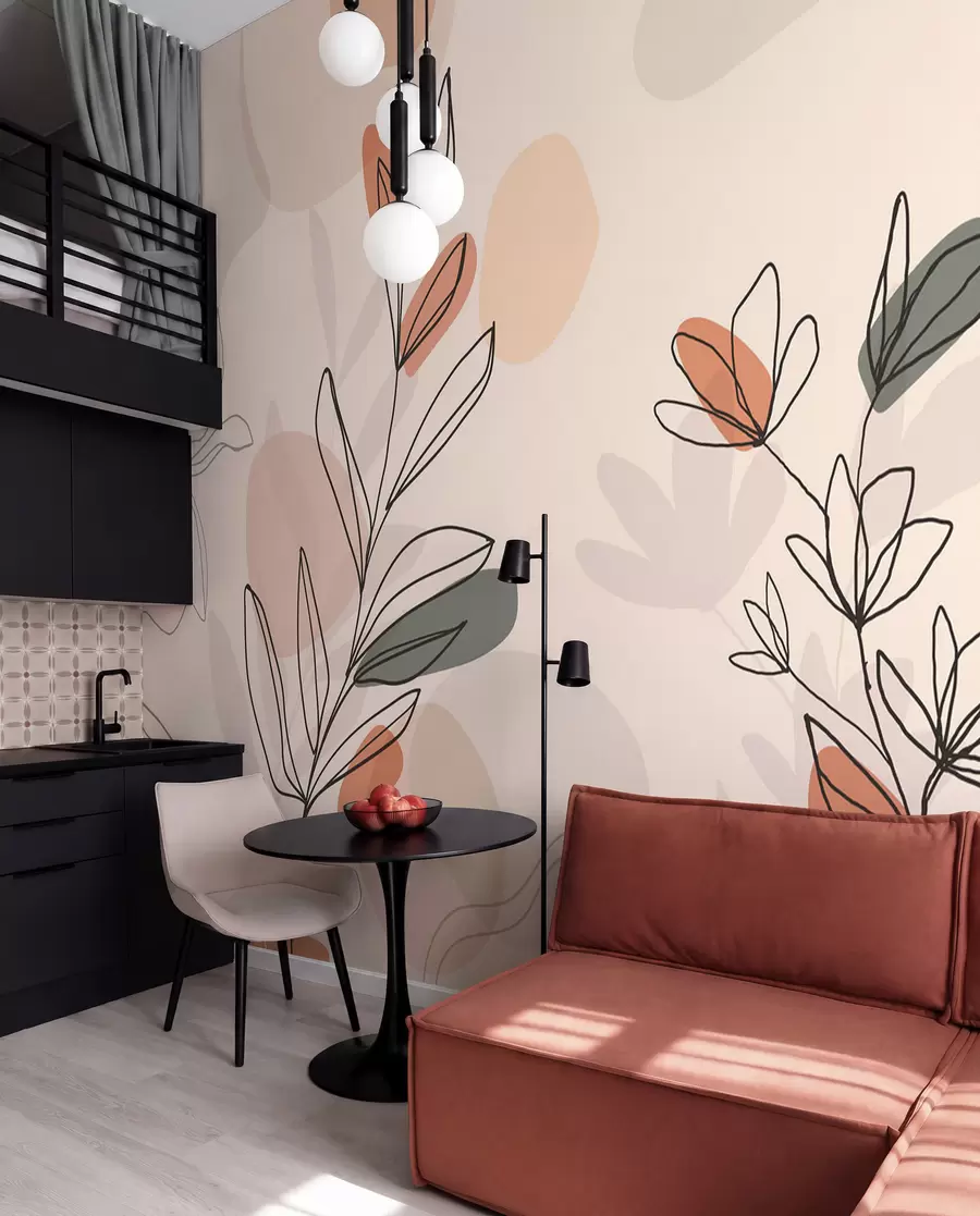 Wall Mural Photo Wallpaper Flowers boho style w02103
