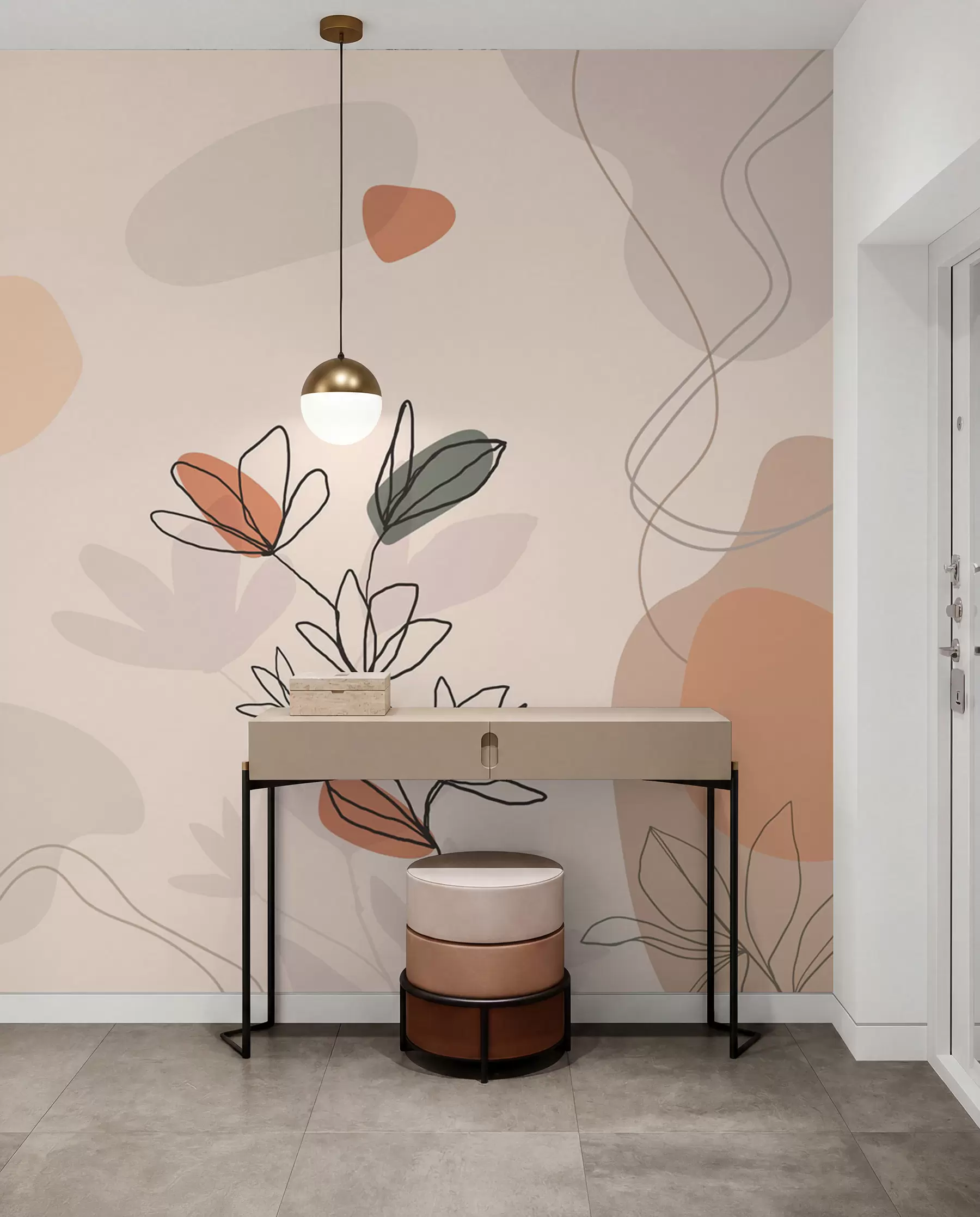 Wall Mural Photo Wallpaper Flowers boho style w02103