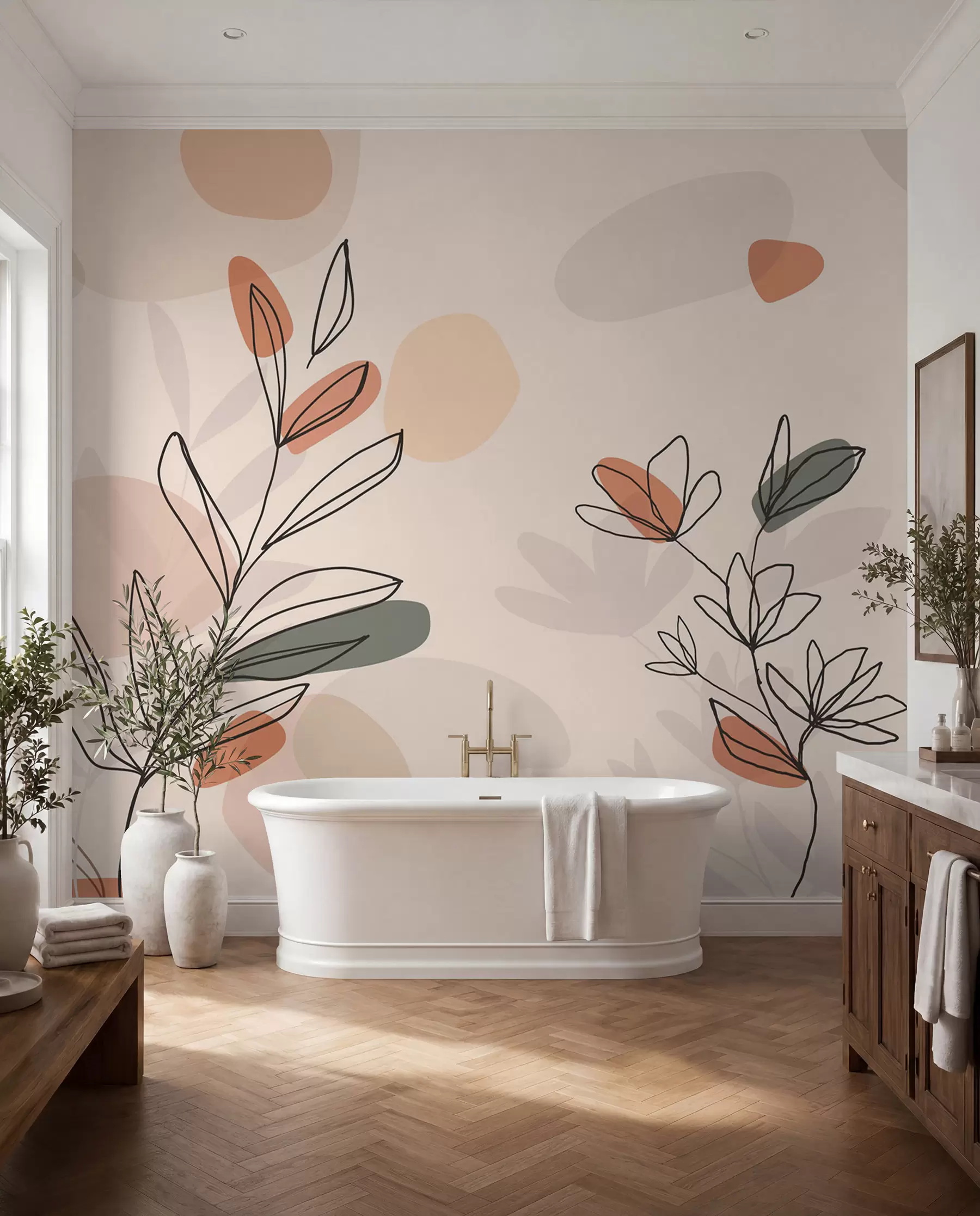 wall murals Flowers boho style w02103