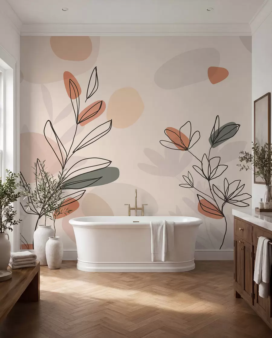 wall murals Flowers boho style w02103