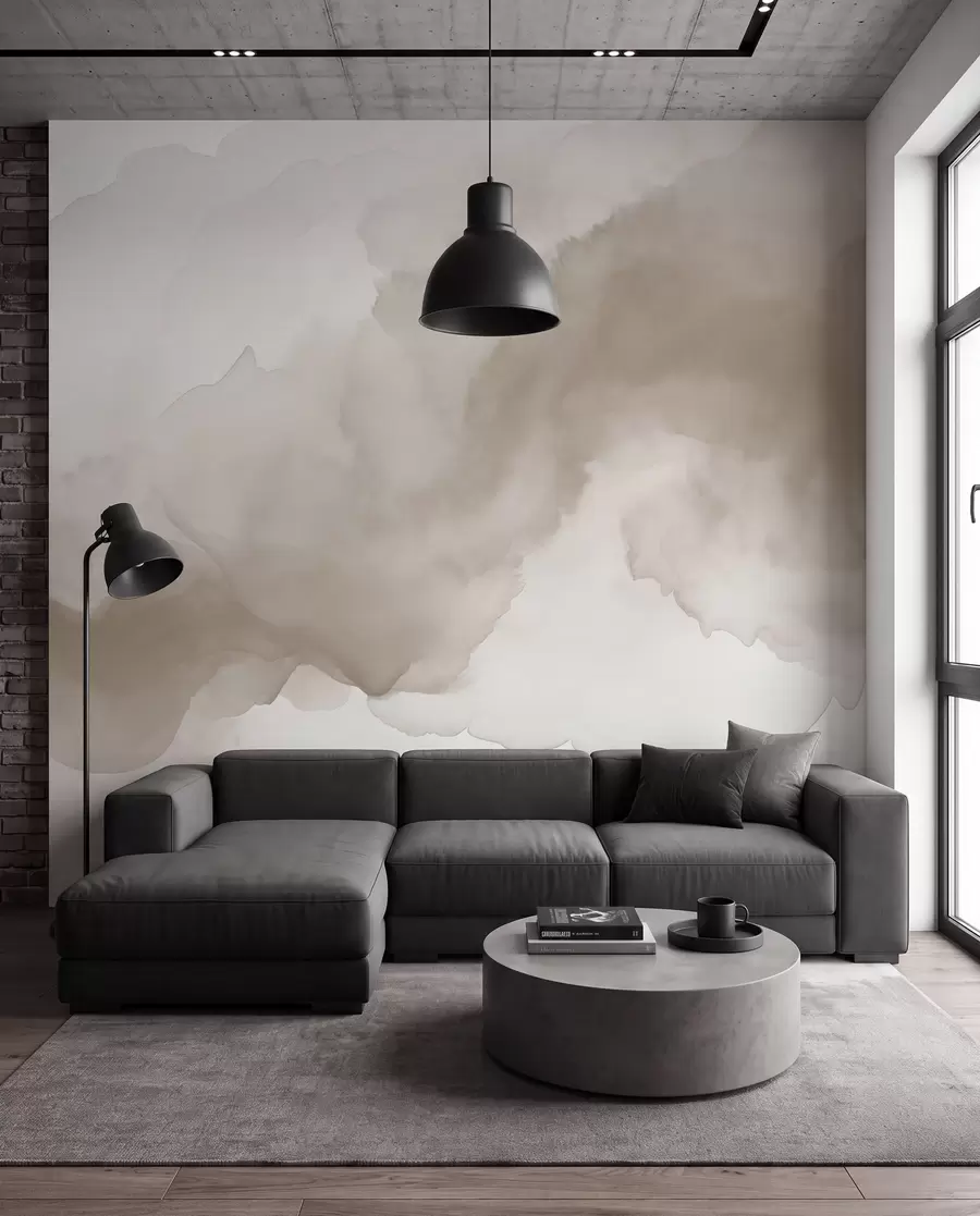 wall murals Taupe Watercolour Drift w02114v1