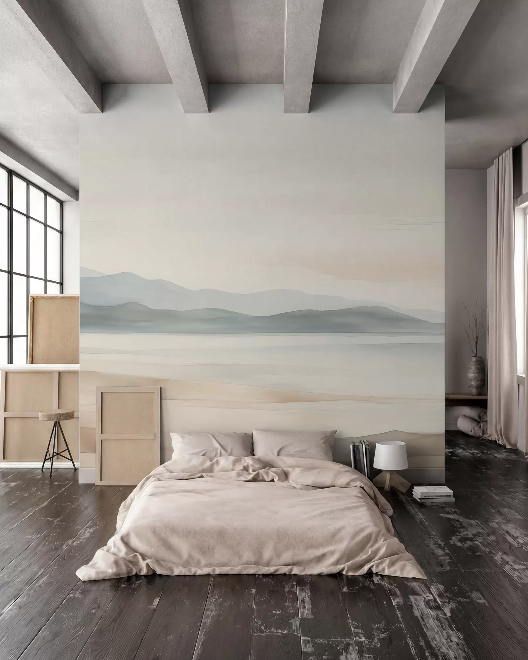 Wall Mural Photo Wallpaper Distant Shores in Watercolor w02117