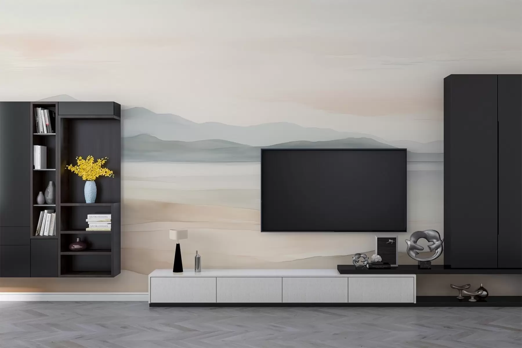 Wall Mural Photo Wallpaper Painted watercolor landscape w02117