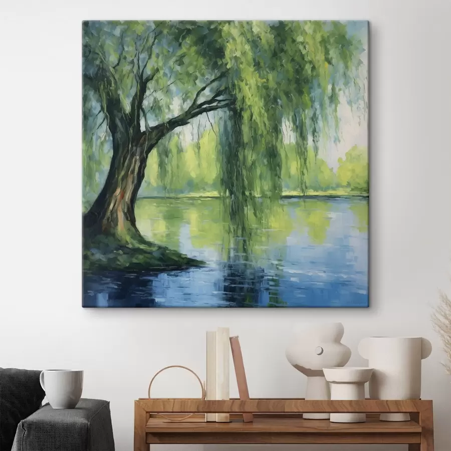 wall murals Willow over the river s41493